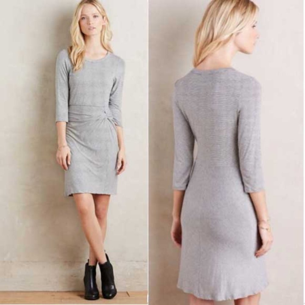 Anthropologie Amadi Knotted Knit Striped Dress M